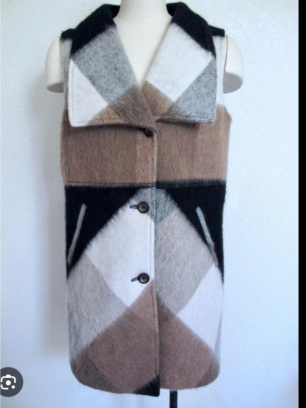 elevenses Black Fuzzy Tunic with Brown Bird-Print Lining